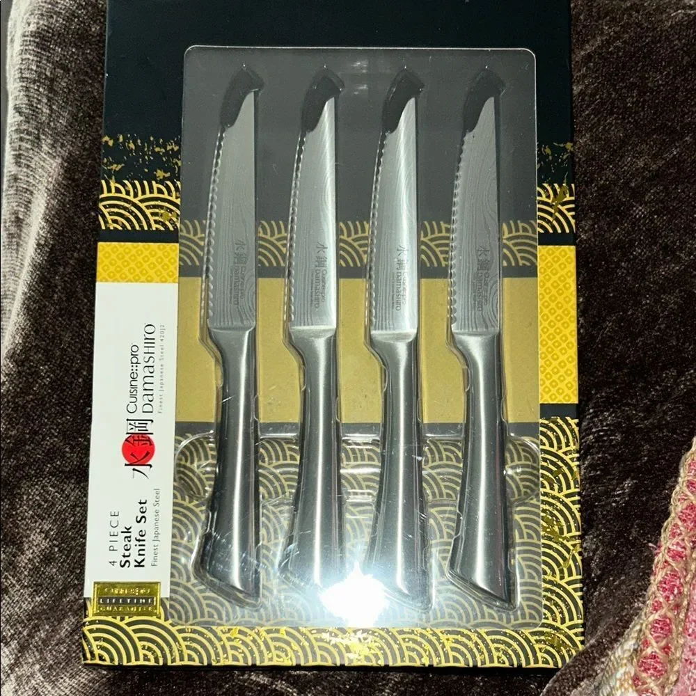 New DamasHiro Silver Steak Knife Set